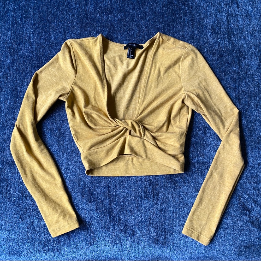 Forever 21 crop top - size S - mustard